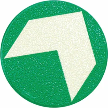 Kruh se šipkou - fotoluminiscenční hliník fotoluminiscenční hliník průměr 95 mm