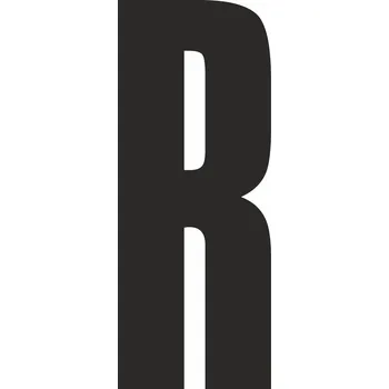 Samolepící etiketa Mag. fólie písmeno R-č/b magnet tisk 0,4 mm 240x440mm