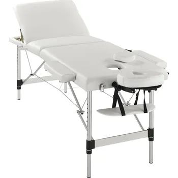 Masážní stůl Masážní lehátko 3 zóny bílé