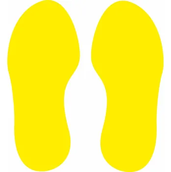 Podlahová značka - stopy žlutá podlahové samolepky stopy 300x150 mm- 2ks