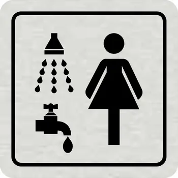 Samolepící etiketa Piktogram - ženy umývárna se sprchou