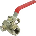 KLUM Kulový ventil FF 6/4" s odvodněním - páka