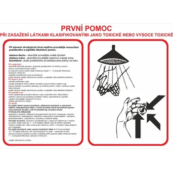 První pomoc při zasažení látkami klasifikovanými jako toxické nebo vysoce toxické plast 0,5mm A3 (420 x 297 mm)
