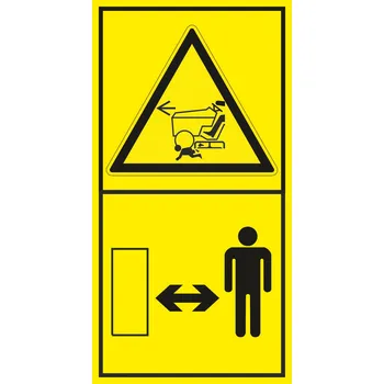 Nebezpečí posekání při jízdě vpřed - Dodržuj bezpečnou vzdálenost samolepící vinylová fólie 168 x 88 mm