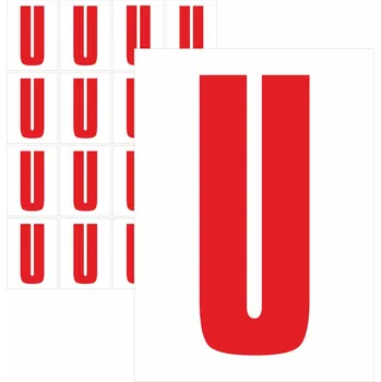Samolepící etiketa Písmena samolepící červená U samolepící vinylová fólie velikost znaku 150 mm