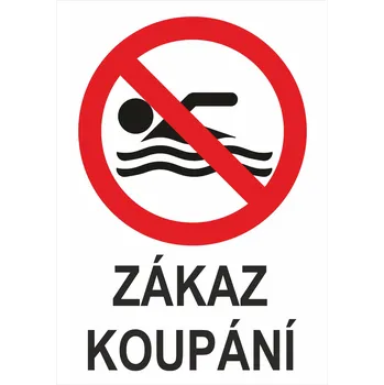 Zákaz koupání UV tisk plast 3mm 300x200 mm
