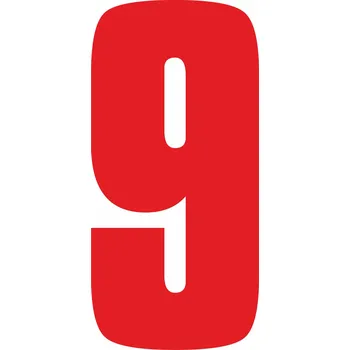 Papír Samolepicí 9 červená samolepící vinylová fólie velikost znaku 200 mm