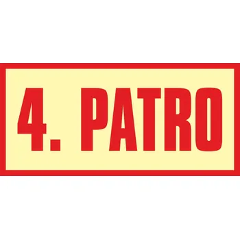 Značení Značení poschodí - 4. patro fotoluminscenční plast 300 x 150 mm