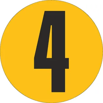 Samolepící etiketa Podlahové číslo - 4 podlahové samolepky průměr 200 mm