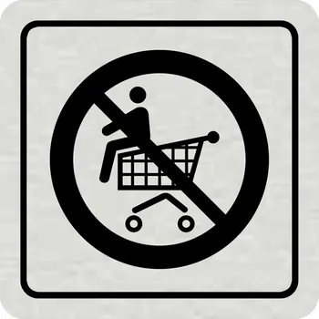 Samolepící etiketa Piktogram - Zákaz jízdy na nákupním košíku