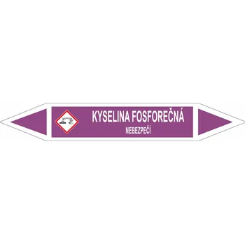 Oboustranná šipka GHS - Kyselina fosforečná Samolepka PVC 3: 672 x 105 mm