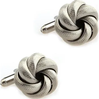 Manžetový knoflíček Manžetové knoflíčky uzel, uzlík, lano Stříbrná