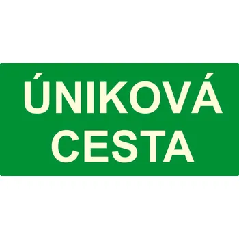 Značení Fotoluminiscenční tabulka – ÚNIKOVÁ CESTA text fotoluminscenční plast 300 x 100 mm