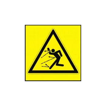 Nebezpečí zásahu letícím předmětem samolepící vinylová fólie 88 x 88 mm