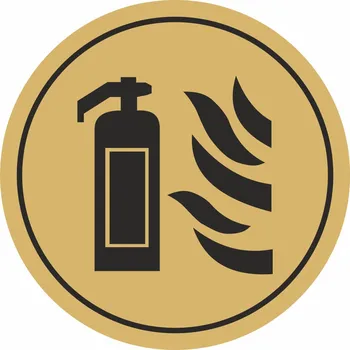 Speciální papír Hasicí přístroj - zlatá mat samolepící vinylová fólie 90x90 mm