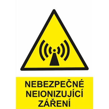Nebezpečné neionizující záření samolepící vinylová fólie A5 (210 x 148 mm)