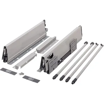 Zásuvkový kontejner Strong výsuv StrongBox 450/204mm, šedý, dvojtý kulatý reling