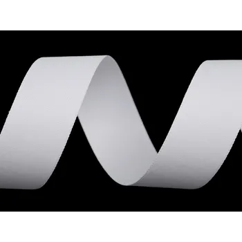 Atlasová hedvábná stuha oboulící šíře 24 mm matná, barva 101 bílá