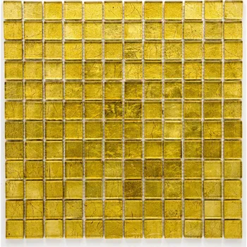 Skleněná mozaika, zlatá 23x23x8mm