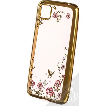 Pouzdro na mobilní telefon 1Mcz Diamond Flower TPU ochranný kryt pro Huawei Y5p, Honor 9S zlatá (gold)
