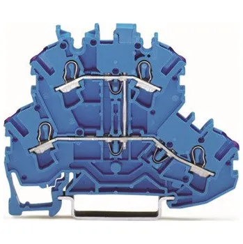modulární přístroj a rozvaděč WAGO Svorka 2002-2209 dvoupatrová 4vodičová průchozí, modrá 2002-2209