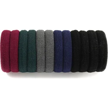 Gumičky do vlasů - tmavý mix, 12 ks