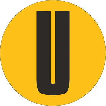 Samolepící etiketa Podlahové písmeno - U podlahové samolepky průměr 200 mm