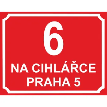 Číslo popisné - Praha plast 3 mm 320 x 250 mm