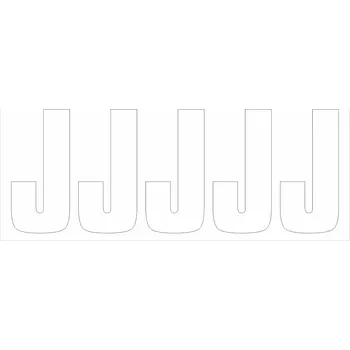 Samolepící etiketa Samolepicí J bílá samolepící vinylová fólie arch 5 ks - písmena 75 mm