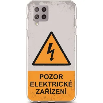 Pouzdro na mobilní telefon Kryt Samsung A42 silikon Pozor elektrické zařízení (obal neboli pouzdro na Samsung A42)