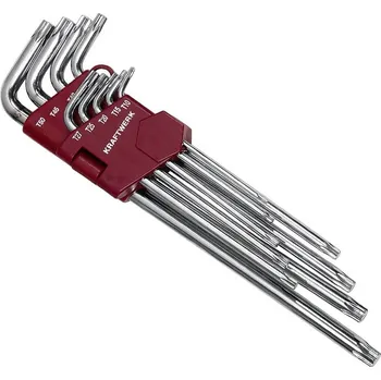 Ruční nářadí KRAFTWERKTOOLS Souprava klíčů Torx T10-T50 s otvorem dlouhé 9ks