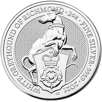 The Queen's Beasts The White Greyhound of Richmond 2021 2 oz
