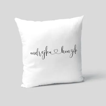 Dekorativní polštářek Zamilovaný polštář s potiskem vlastních jmen