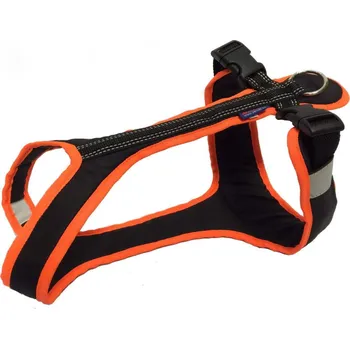 Postroj pro psa Zero DC Short černý/neonově oranžový 65-80 cm