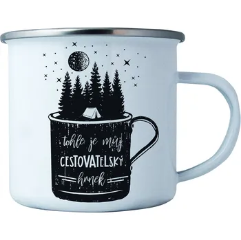 Hrnek plecháček pro turisty Cestovatelský