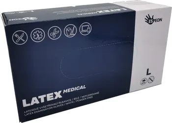 Vyšetřovací rukavice Espeon Latex Medical 30001 nepudrované bílé
