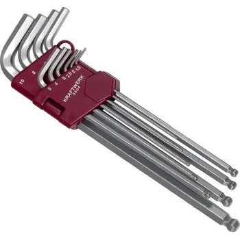 Ruční nářadí KRAFTWERKTOOLS Souprava klíčů Inbus 1,5-10,0mm s kuličkou dlouhé 10ks