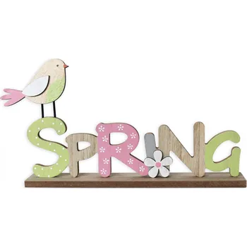 Zahradní dekorace Nápis "SPRING" dřevo 34x18cm (781175)