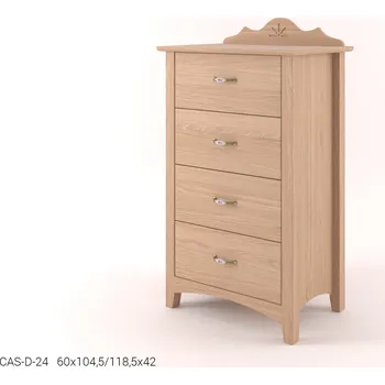 Komoda Stylová komoda zásuvková úzká - dubový prádelník CASTELLO D24