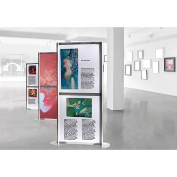 EXPOINT Výstavní stěna ELEGANT typ B Název: Tabule s plochou výplně 2* 68 x 94cm, nerezové kulaté podstavy