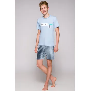 Chlapecké pyžamo Taro, chlapecké pyžamo 1111/2-Damian, krátký rukáv, světle modrá, vel. 146