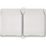 Zásuvka dvojnásobná, IP44, bílá