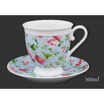 Porcelánový šálek s podšálkem ve Vintage stylu Alexandra dekor - 300 ml