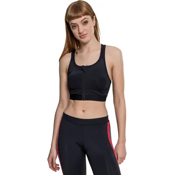 Podprsenka podprsenka sportovní URBAN CLASSICS - Tech Mesh Zipped Bra - black - M