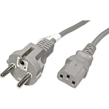 Napájecí kabel InLine Kabel síťový, přímé konektory, CEE 7/7(M) - IEC320 C13, 1m, šedý (16651S) - 19.42.1051