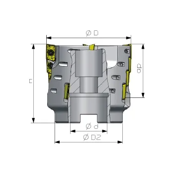 Fréza CeraTec-Tools Ø50-16T KUKUŘICE - fréza se zuby ve šroubovici 50mm 16x zub CT-XOMT10-D50-22/16T