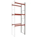 Paletový regál MULTIPAL, v x h: 4400 x 1100 mm, 3 páry nosníků 1825 mm, nosnost buňky 2200 kg, přídavný