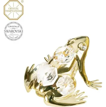 Figurka Designová figurka ŽÁBA s bílými krystaly v dárkové krabičce
