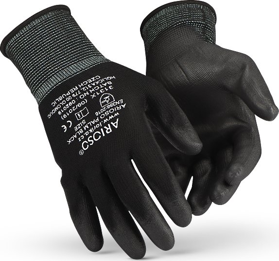 Rukavice ARIOSO PALM BLACK S/6, 10 párů
