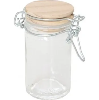 Party dekorace CHAKS Dekorační sklenice s dřevěným víčkem 9 x 4,5 cm